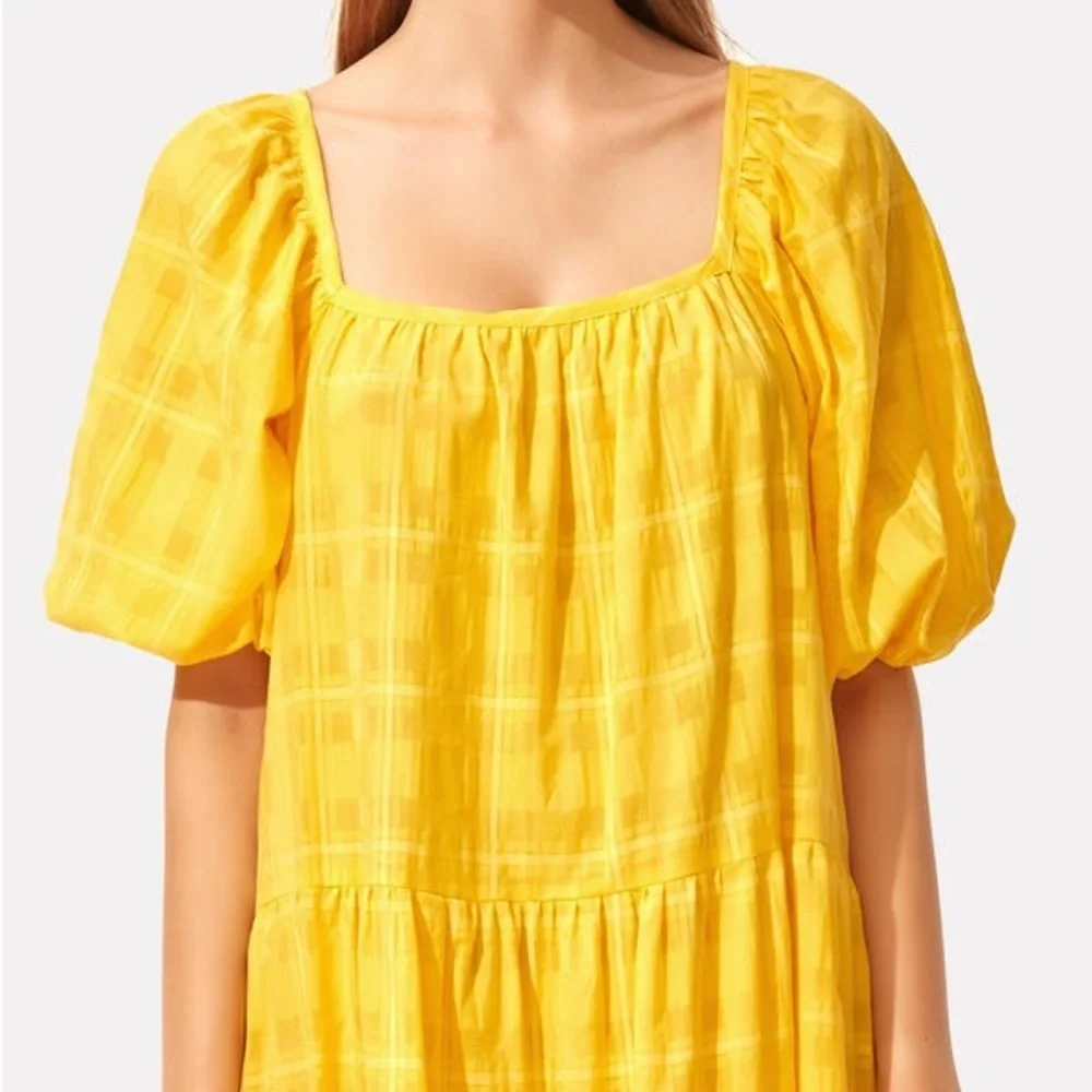 NWOT Solid & Striped Peasant Puff Sleeve Midi Dress - Picture 2 of 7